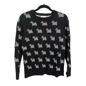 Charter Club Black and Red Scottie Sweater SZ M